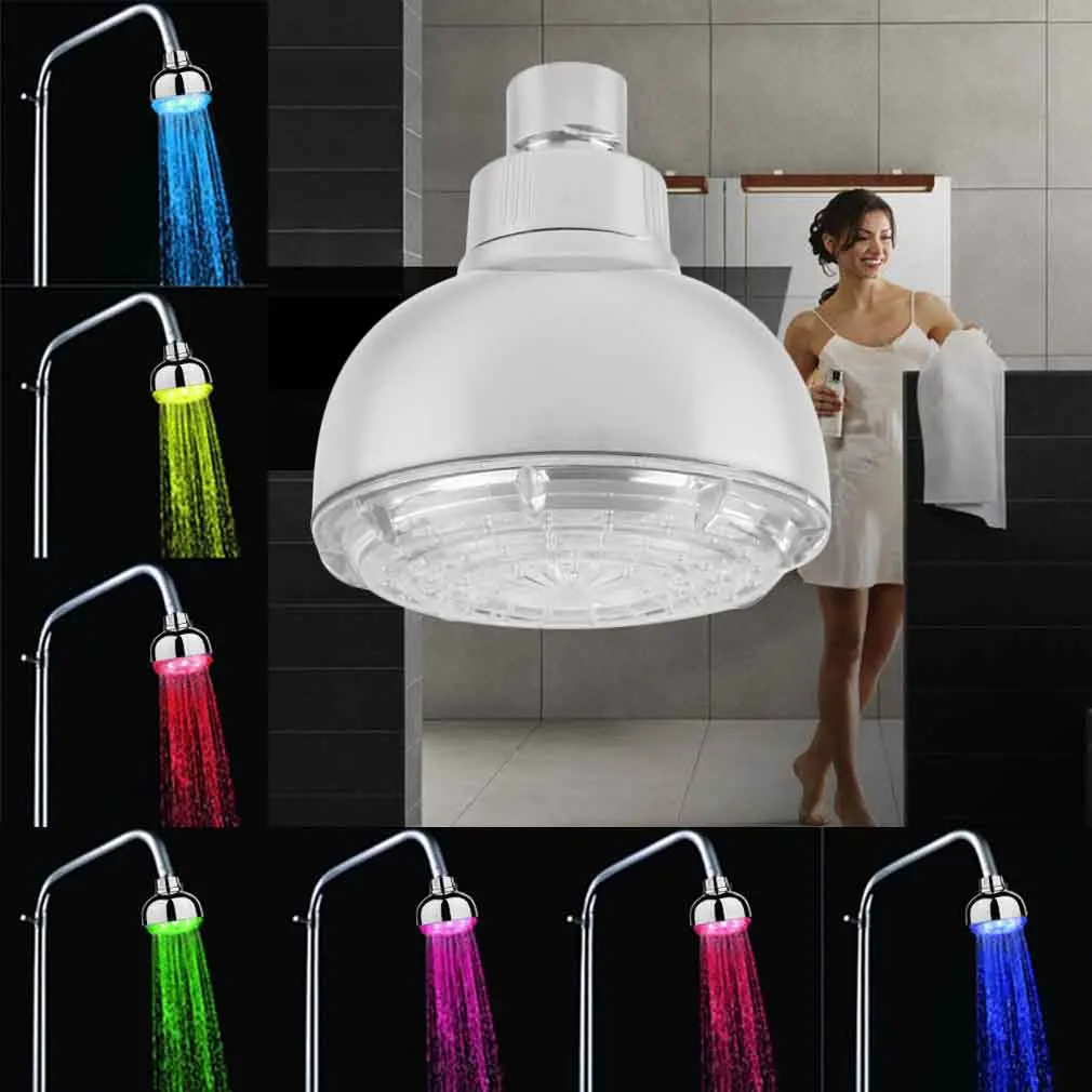 Durable LED Light Shower Heads 7 Colors Changing Faucet Bathroom
