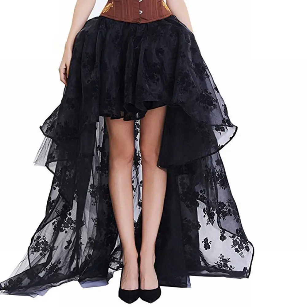 

Wipalo Vintage Lace Asymmetry Long Skirts Women High Waist Midi Gothic Elegent Skirt 2019 Autumn Summer Party Skirts Faldas Saia