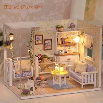 

DIY Wooden House Miniaturas with Furniture DIY Miniature House Dollhouse Toys for Children Christmas and Birthday Gifts