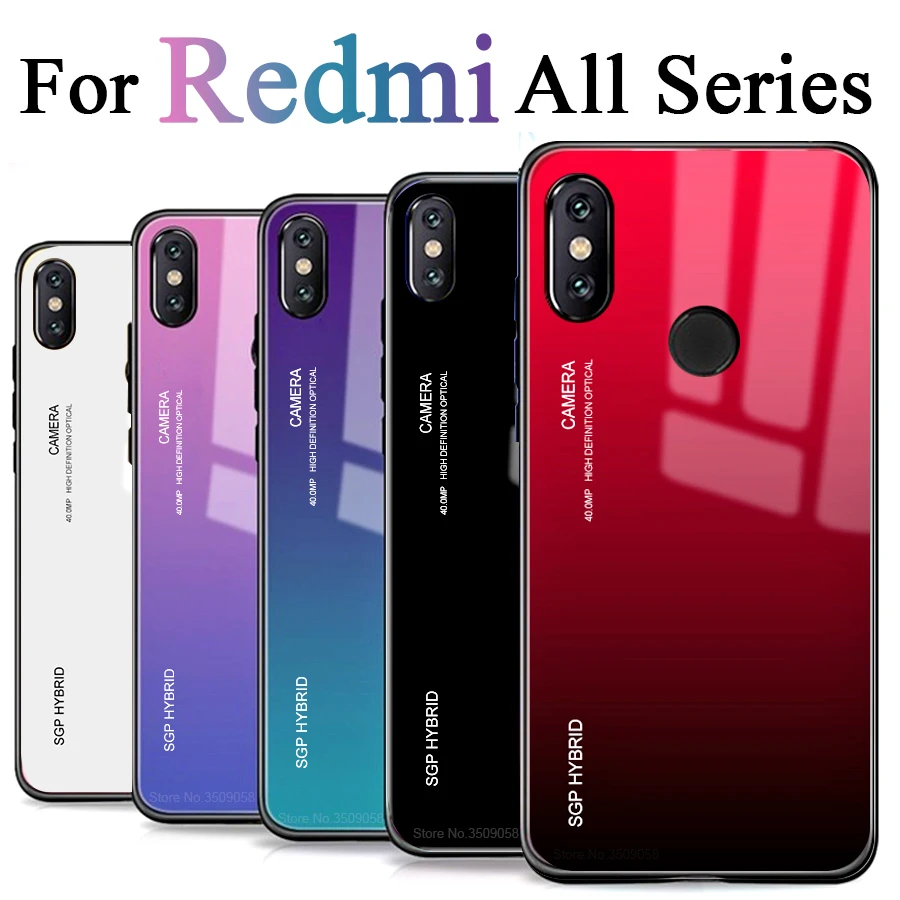 

Ksiomi case For xiaomi redmi note 4 x 4x 5 a 5a 6 pro plus Cover a5 shell xiomi xiami mi x4 Coque Gradient Tempered Glass phone