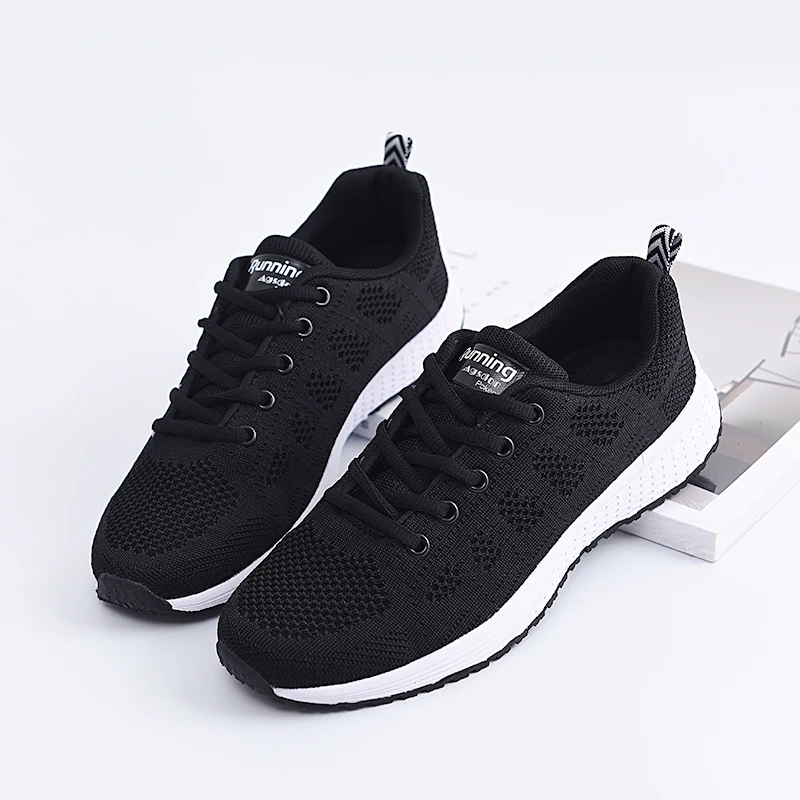 Agsdon Board Shoes Wholesale White Trainers Sneakers Women Air Mesh Breathable Spring Sport Running Shoes Female Walking Women's Shoes