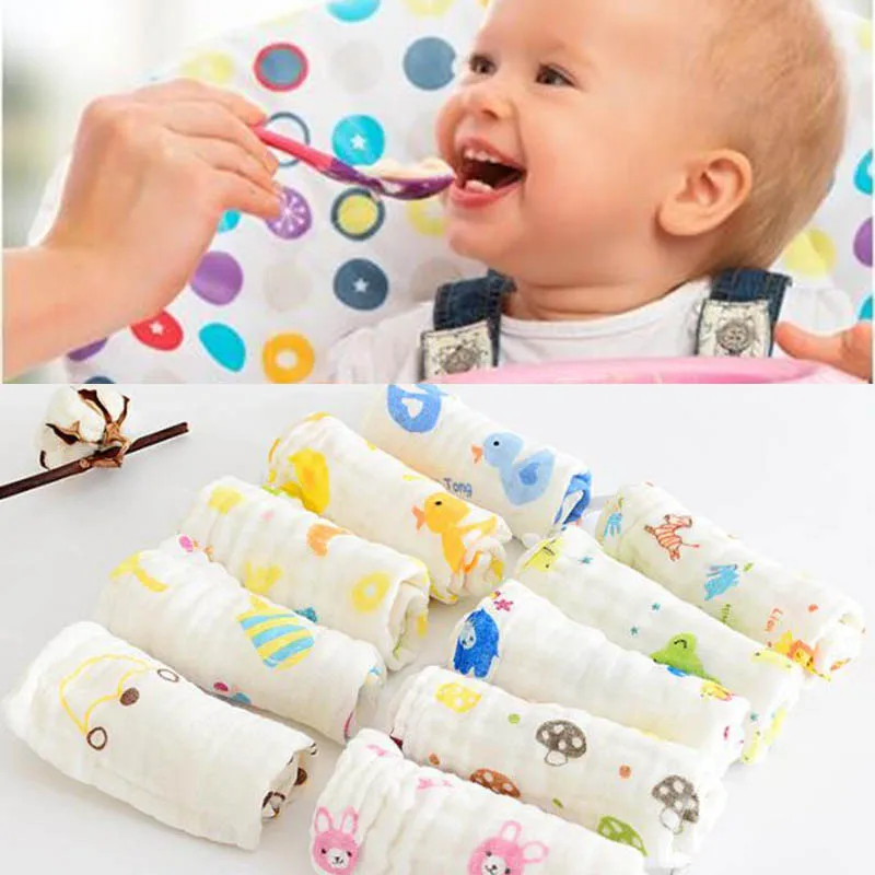 Baby Cute Cartoon Pattern Toddler Rubbing water Towel Cotton Fit 0-3 Years Old Infant Cloths Feeding baby care towels