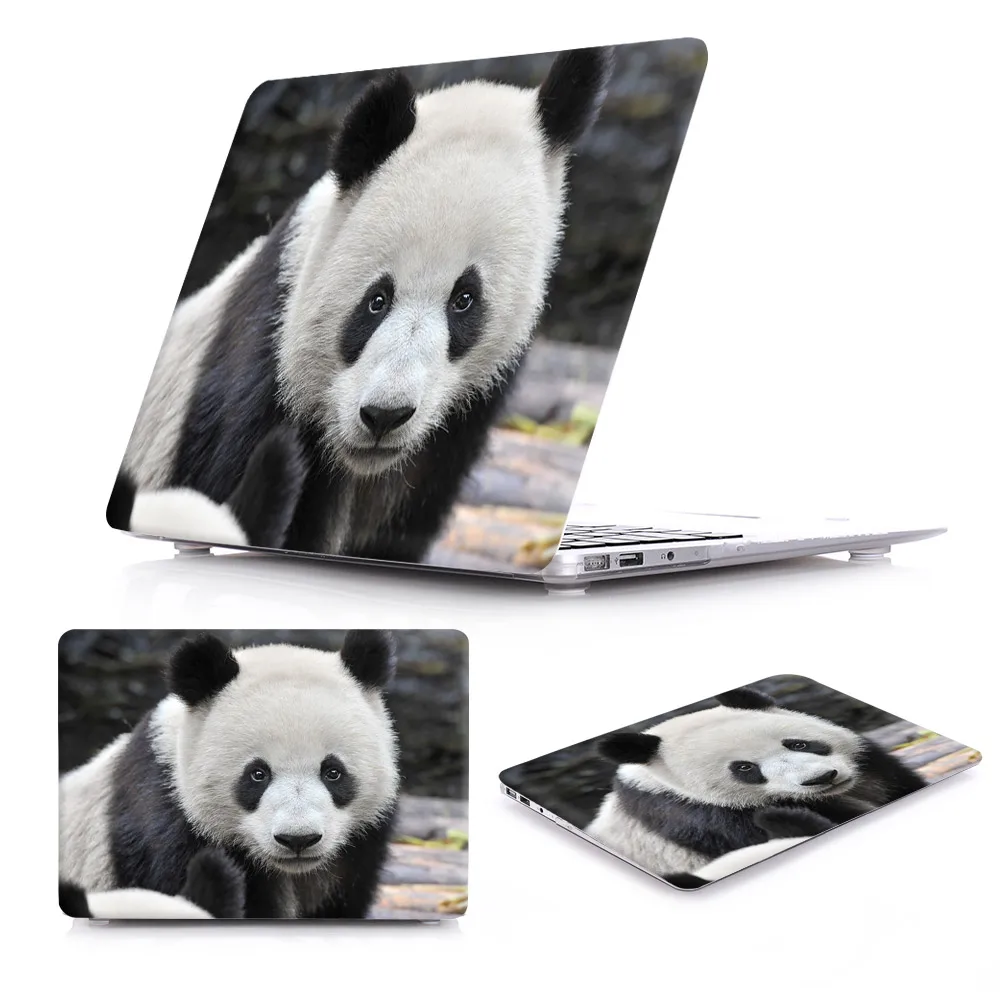 Animal Prints Lovely panda sleeve case for Apple Mac book Air 11 13 inch Print hard cover case for pro 12 13 15 retina