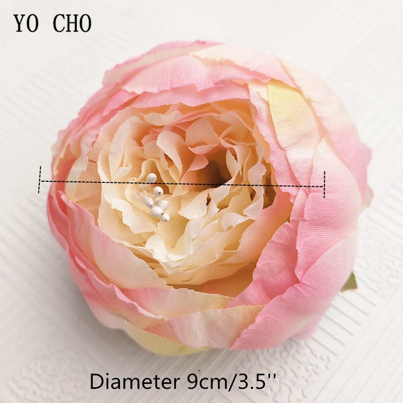 artificial flowers heads silk peonies roses flower head fake flower (5)_