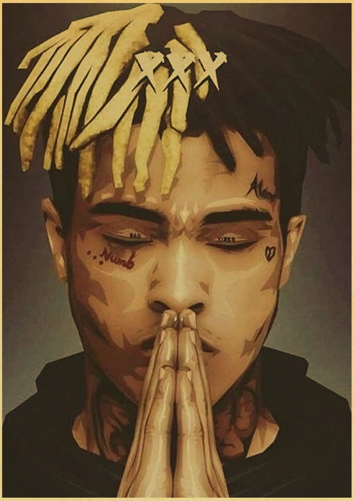 Классический американский рэпер Xxxtentacion Ретро плакат печатает Высокое качество наклейки на стену для гостиной украшения дома