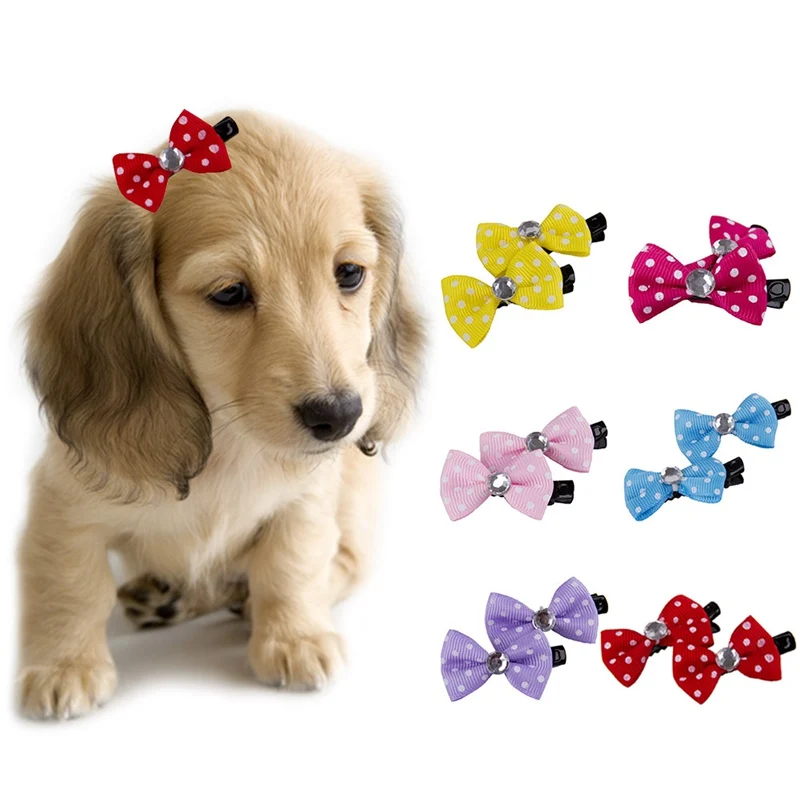 10pcs/lot DIY Dog Hair Bows Dog Cat Hairpins Lovely Pet Hair Clips Dog