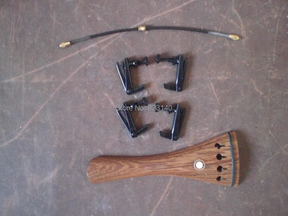 

1 PC Wenge wood Tail piece with 4 PCs Full Black Fine tuner& Tail gut all 4/4