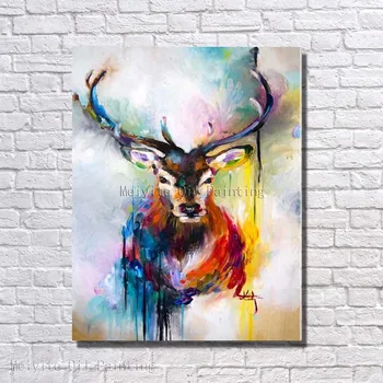 

High quality hand painting of oil painting abstract deer oil painting home wall art painting unique gifts