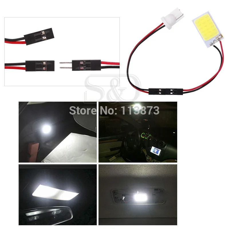 2 шт. 3W COB 18 чип светодиодный светильник для салона автомобиля T10 w5w ba9s t4w Festoon c5w купольный адаптер лампы светодиодный светильник