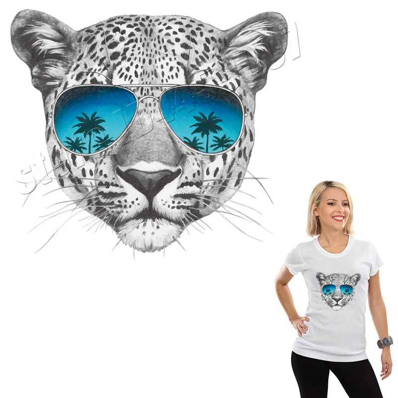 

Leopard Pattern 3D Stickers Iron On Heat Transfer Parches For Clothing Washable A Level Quality Patches On T-Shirts