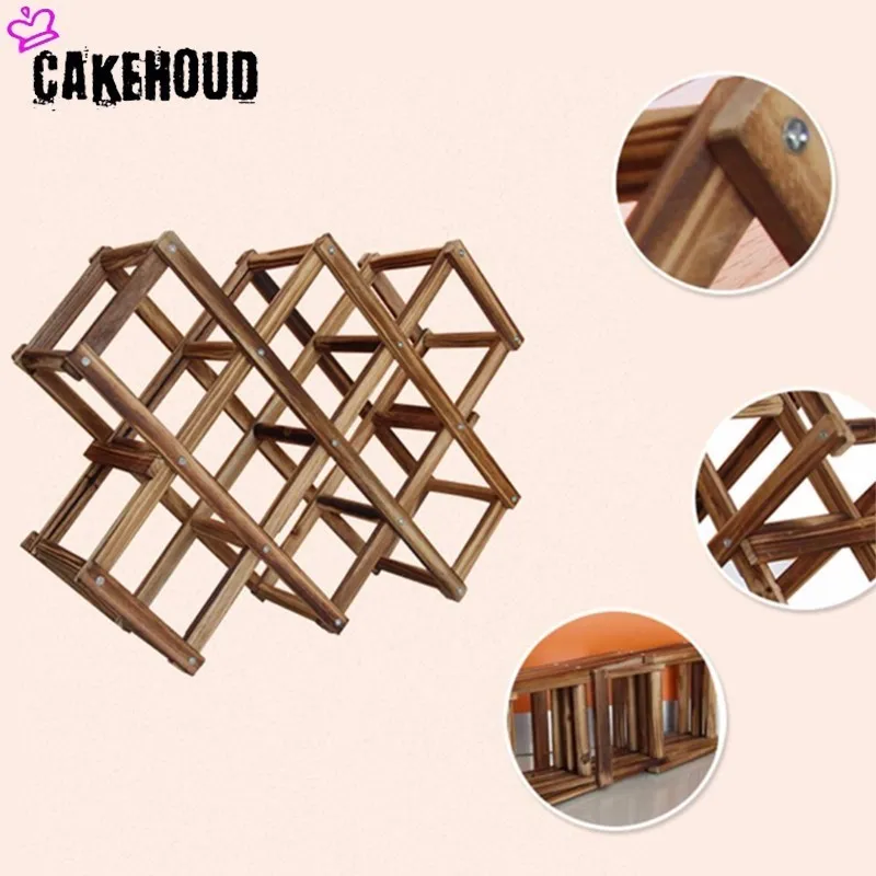 Креативная деревянная складная Винная стойка CAKEHOUD 3/6/10 бутилированная кухонная
