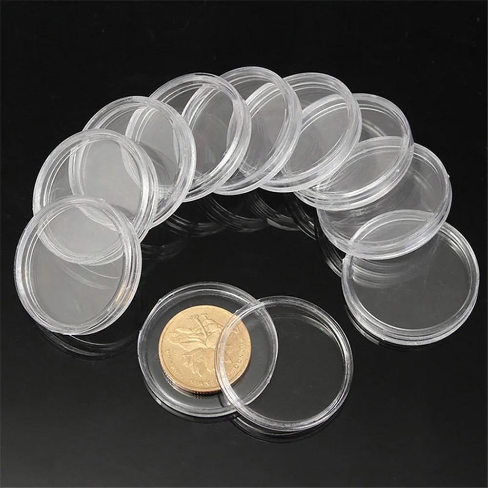 

New Plastic Clear Capsule Box Collection Tube Holder Case Storage For 30mm Coins