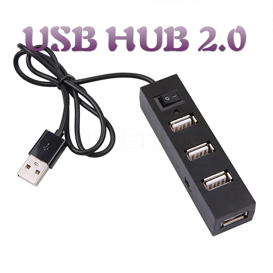 Kebidu мини USB 2,0 концентратор адаптер 3 порта USB разветвитель с выключатель концентратор для ПК ноутбук Windows 7 8 10