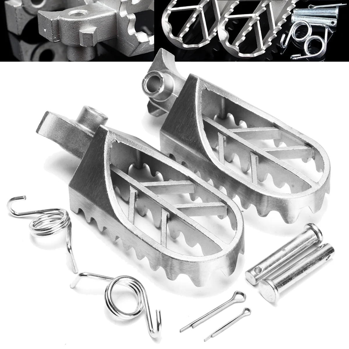 A Pair Motorcycle Refitted with Stainless Steel Pedals For Yamaha YZ85 YZ125 YZ250 YZ450 FWR250F steel pedal | Автомобили и