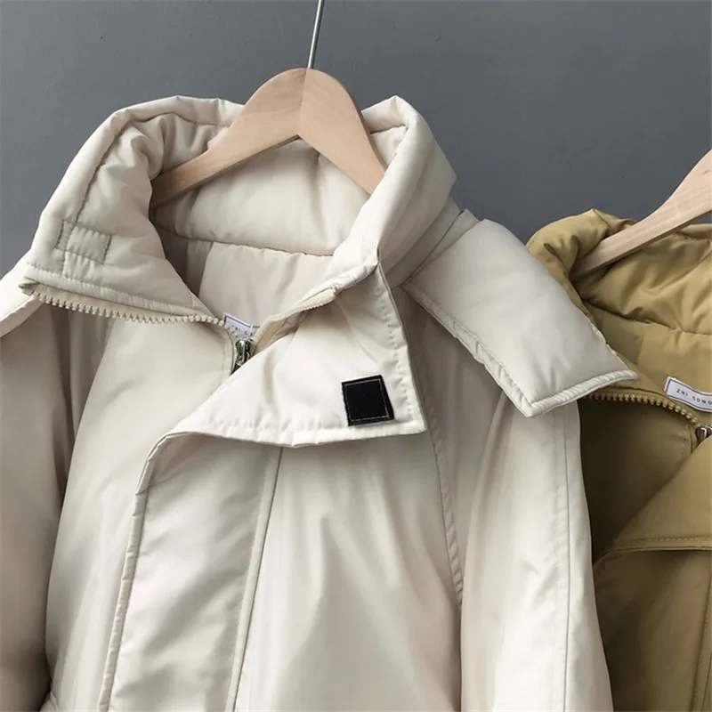 Winter Cotton Thicken women Coat 2018 Woman Jackets Cotton Padded Female Safari Style Hooded Coat Warm Jackets Female Parka 3320 (28)