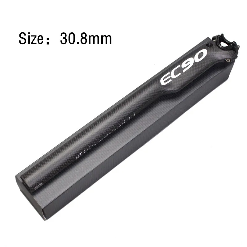 30.8-350mm Black EC90 полный углеродного волокна велосипед подседельный штырь глянцевый MTB 3 K дорожный велосипедные стойки для сидения 27,2/30,8/31,6*350/400 ломающийся ветряной подседельный штырь - Цвет: 30.8-350mm Black