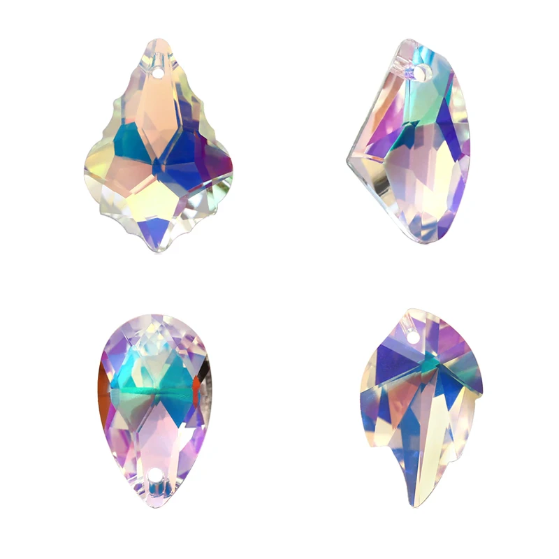 

QIAO High Quality Multiple shapes Crystal AB Clothing Beads Multicolor Jewelry Glass Fashion Pendants,DIY Accessories