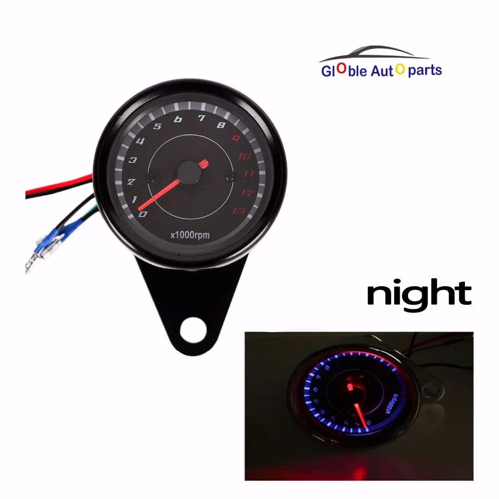 

DC 12V Universal LED Motorcycle Tachometer Meter LED Backlight 13K RPM Shift For Yamaha Suzuki Bobber Choppers Kawasaki XQ-002