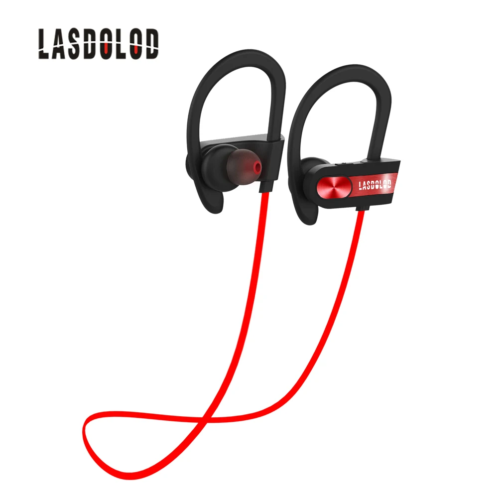 Lasdolod Bluetooth наушники спортивные беспроводной с микрофоном Красный HI Fi гарнитура
