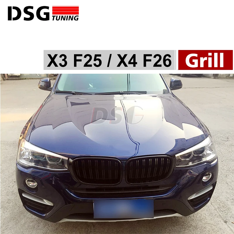 

X3 F25 X4 F26 Front Bumper Grills For BMW X3 X4 F25 F26 2014 - Present Model Kidney Grille Mesh