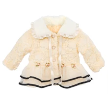 Пальто с флисовой подкладкой из искусственного меха для маленьких девочек, детская зимняя теплая куртка