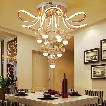 

LED Nordic Stainless Steel Crystal Acryl LED Lamp.LED Light.Ceiling Lights.LED Ceiling Light.Ceiling Lamp For Foyer Bedroom