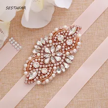 Жемчуг свадебный пояс Кушак розовое золото кристалл пояс невесты стразы свадебные створки для подружки невесты платья J171RG