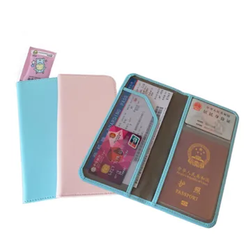 

High Quality PU Leather Passport Cover Travel Women Men Long Passport Ticket Holder ID Card Protective Cover