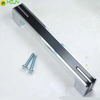 

128mm Shiny Silver Kitchen Cabinet Drawer Handles Chrome Dresser Cupboard Door Pull 5" Black Fashion Modern Furniture Handle