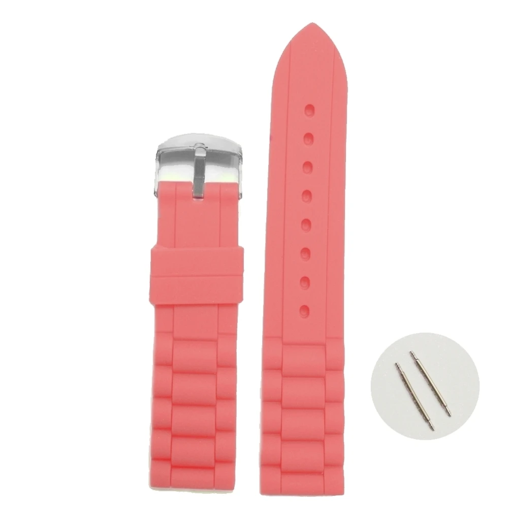 

20mm Watermelon Pink Silicone Jelly Rubber Ladies Watch Band Straps WB1002P20JB