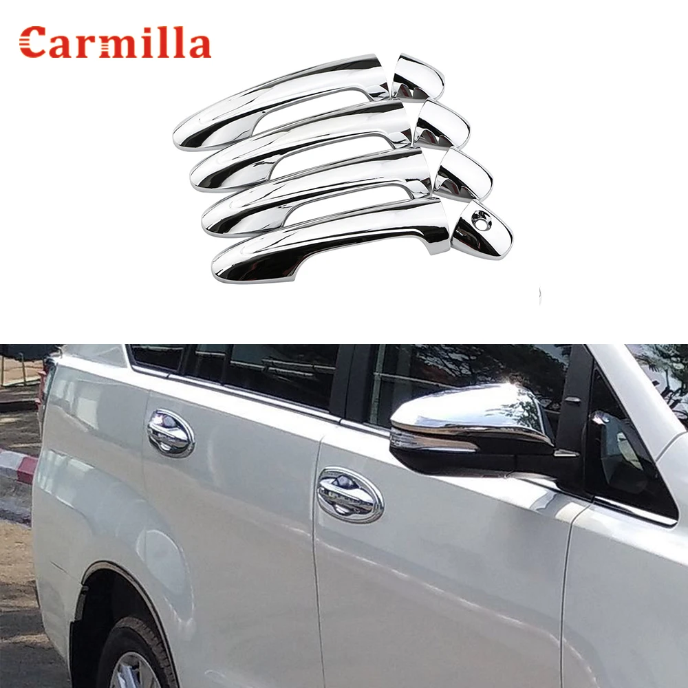 Car ABS Chrome Door Handle Protection Handles Cover for Toyota Innova Hilux Revo Rav4 Fortuner Ki Jang Innova Ycsunz