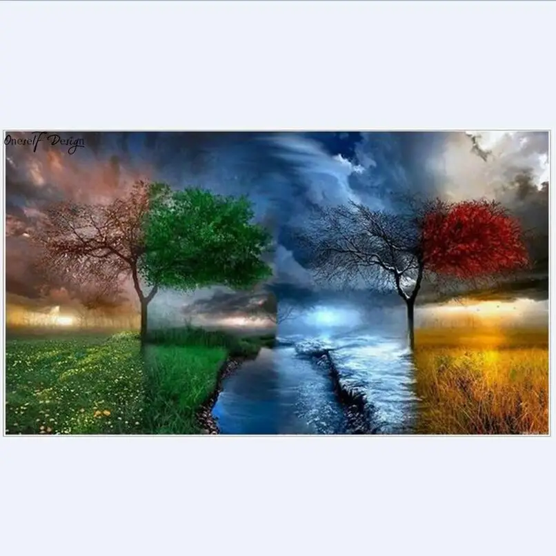

Christmas 5D DIY Diamond Painting Four Seasons Embroidery Cross Stitch Rhinestone Mosaic Painting home Decor Gift Wall Sticker