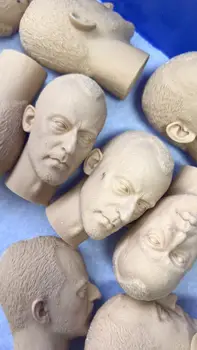 

1/6 Scale Jean Reno Unpainted White Head Sculpt Practice for 12''Action Figures Bodies