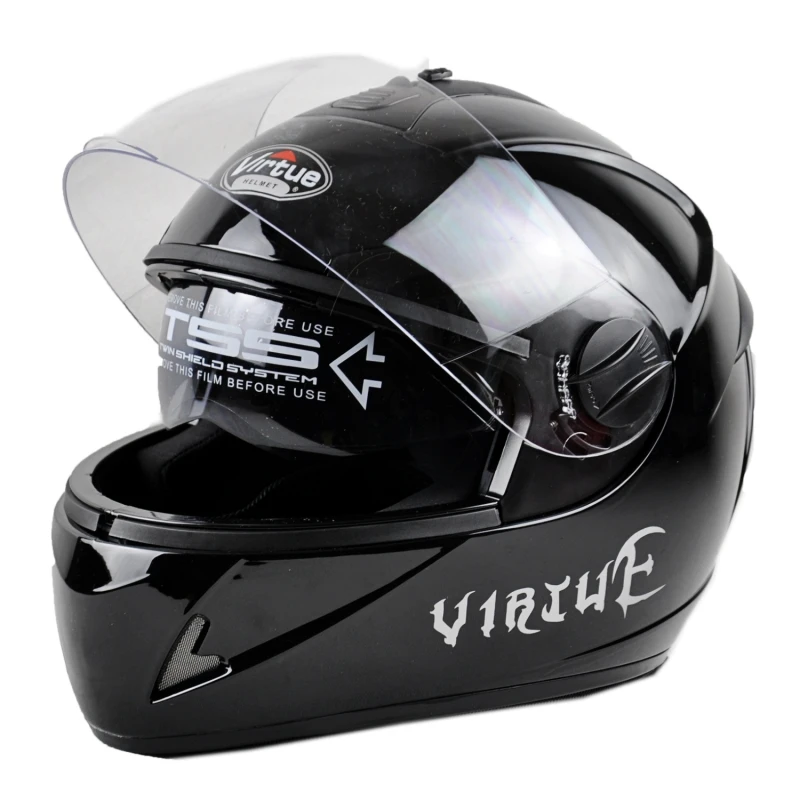 DOT углеродное волокно мотоциклетные шлемы с двойными линзами Гонки безопасности полный уход за кожей лица Мото шлем Каско Capacete M/L/XL - Цвет: 1
