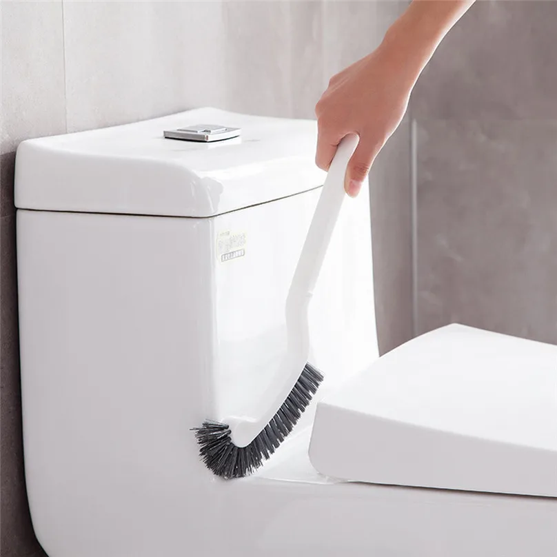 Cleaning Brush Toilet Brush Corner Semicircular Plastic Toilet Cleaning Brush Corner Rim Cleaner Bent Bowl Handle #4j11 (1)