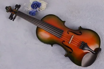 

5 string 4/4 electric Acoustic Violin maple Spruce wood Colorful Violin Case Bow #YZ03