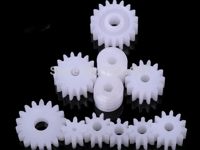 2 packs of 11 kinds Spindle Small Plastic Gears including 2 Worm Gear