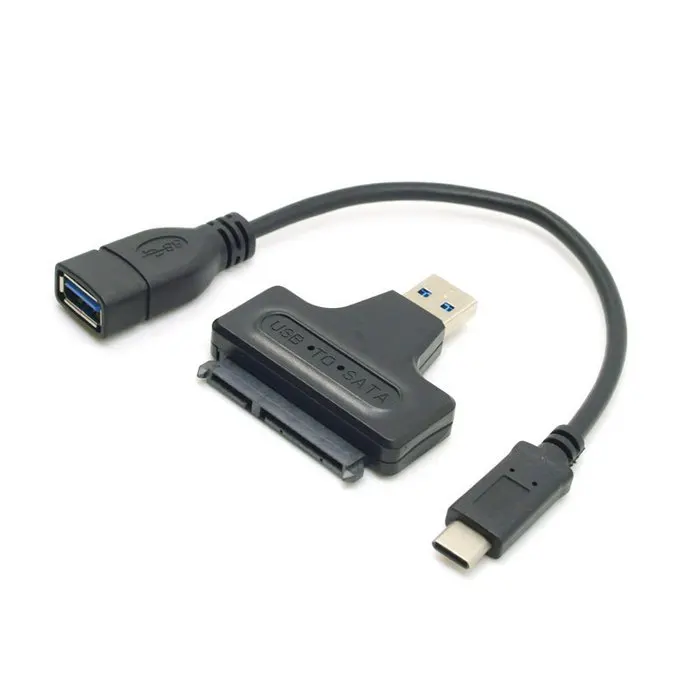 

1set USB 3.1 Type C USB-C to USB-A Female & USB 3.0 to SATA 22pin OTG Data Adapter Cable for Macbook & Chromebook