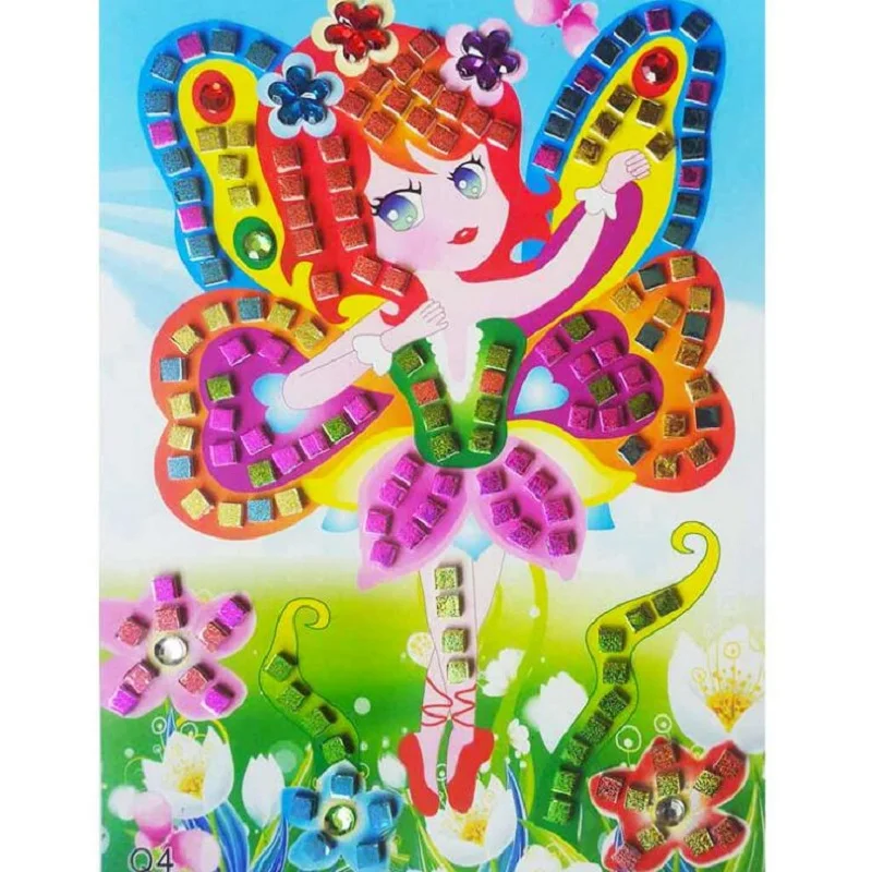 

3D Children Puzzle DIY Crystal Mosaic Sticker Kids Children Kindergarten Educational Arts and Crafts Toys 12Pcs/Set