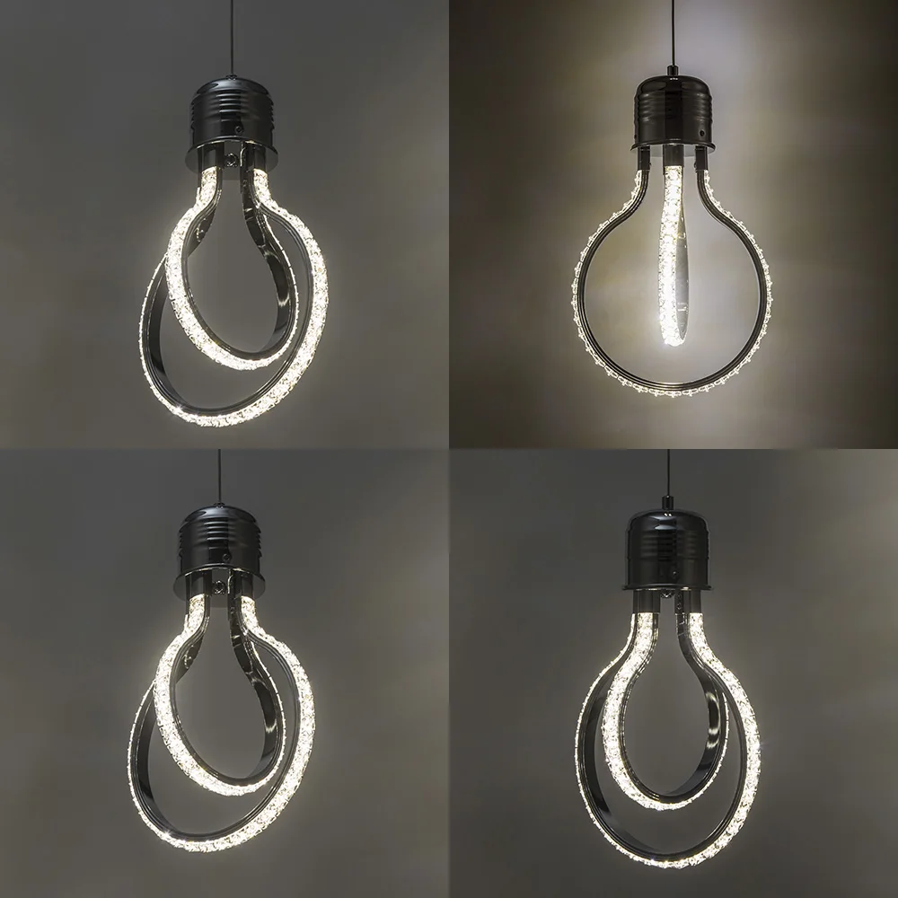 

Contemporary Crystal Lighting Modern Handmade Aluminum Chain Chandelier Loft Light Modern Hanging Pendant Lamps