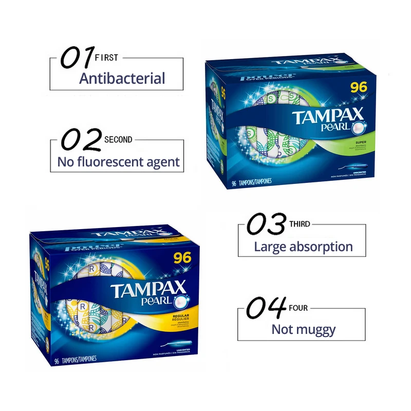Tampax жемчужный неароматизированный тампон обычная и супервпитывающая