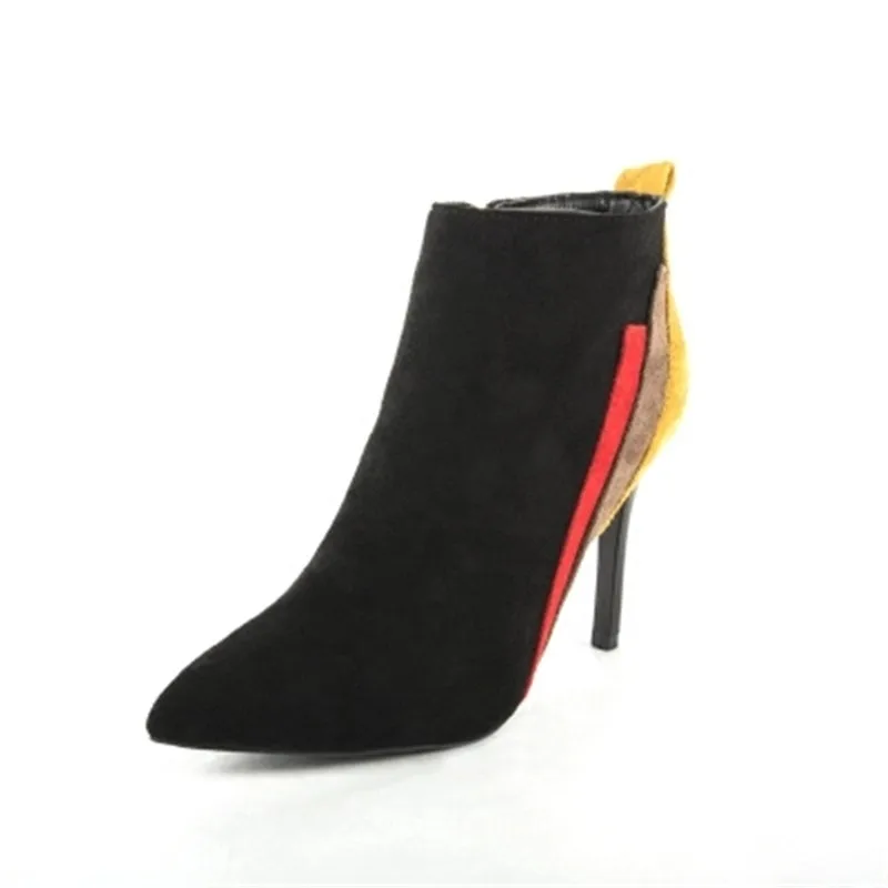 

2018 new pointed frosted spell color sexy heels and ankle heels