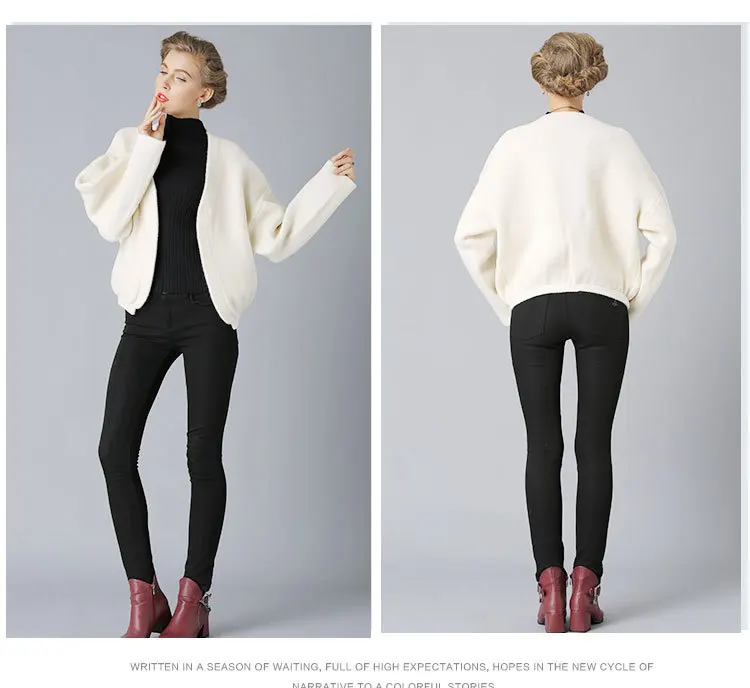 New European and American large size women's knit short sleeve sweater thick winter sweater coat ladies tide (9)