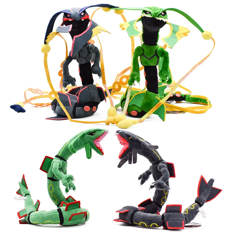 

4 styles Mega Rayquaza Black Rayquaza Animal Plush Peluche Doll With Skeleton Soft Stuffed Hot Toy Christmas Gift For Children