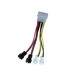 1-5 шт 4-контактный Molex до 3-контактный вентилятор кабель питания разъем адаптера 12 v * 2/5 v * 2 компьютер охлаждения кабели вентиляторов для