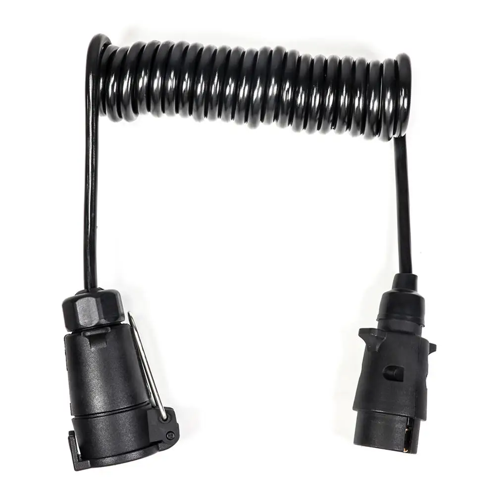 Tirol 7 Pin Trailer Plug to 7 Pin Plastic Socket T25866b Male to Female with 2.5M Extension Spring Cable Connector for Europe