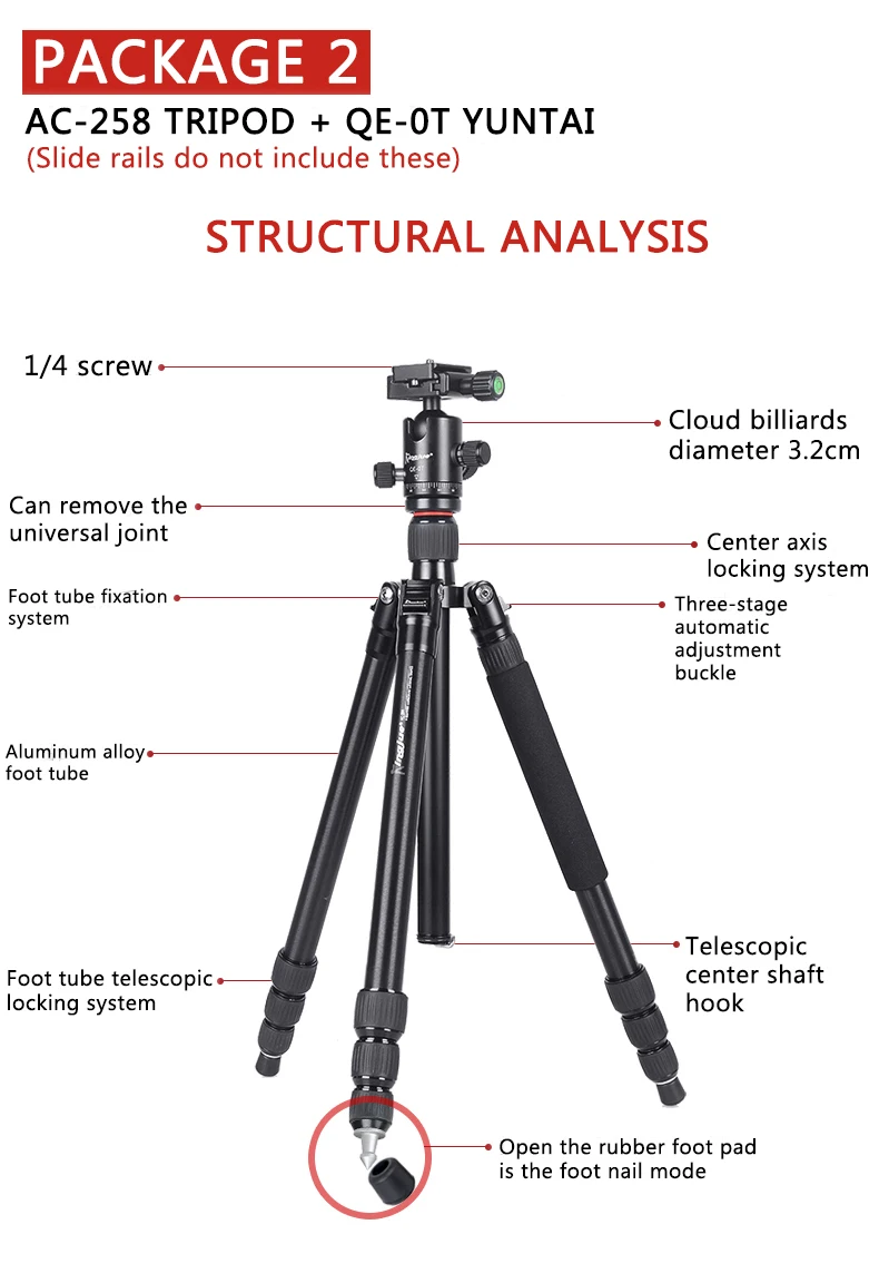 KINGJOY официальный VM-80/100 камера бесшумный макро для Nikon рельсовый штатив с замедленной головкой Balhoofd штатив с шариковой головкой для видео