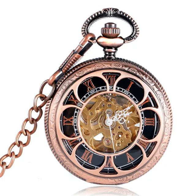 Pretty Flower Case Steampunk Fob Rose Gold Automatic Mechanical Pocket Watch Lux Pretty Flower Case Steampunk Fob Rose Gold Automatic Mechanical Pocket Watch Lux