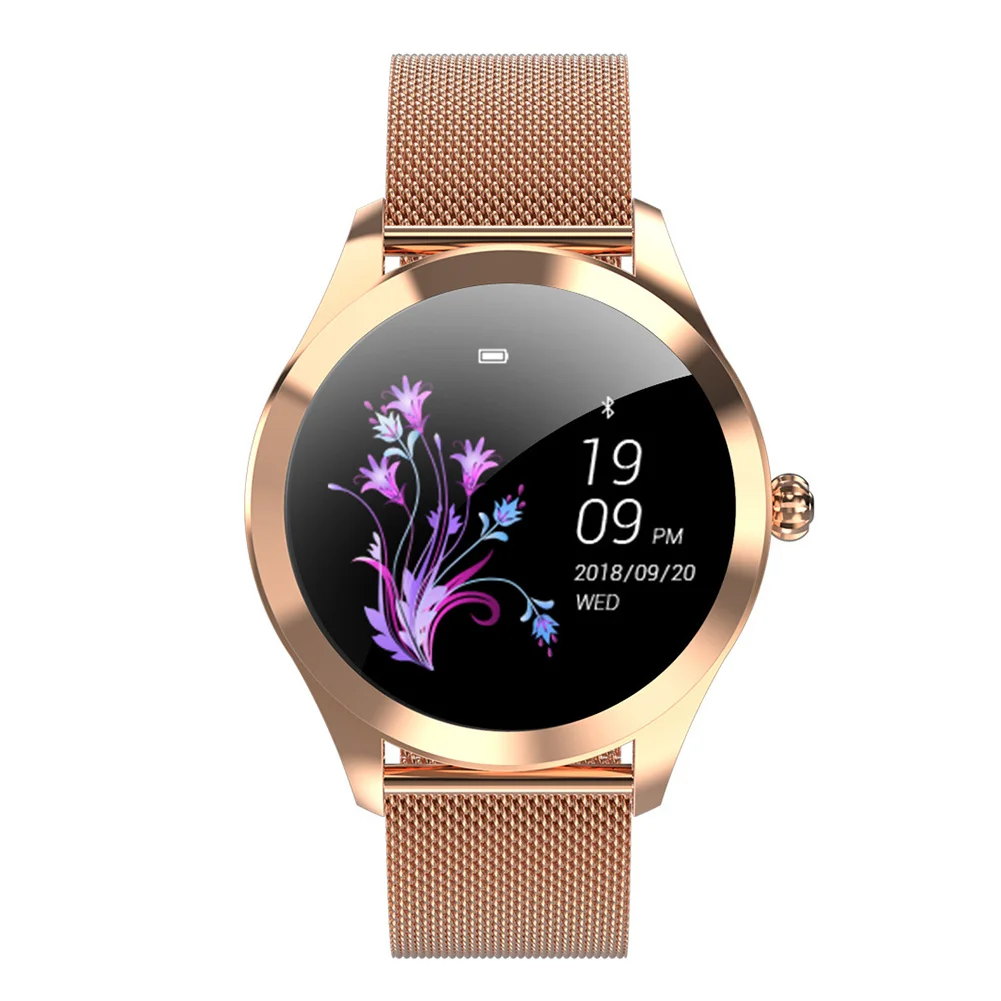 

Women Smart Watch Sedentary Remind Multifunctional Tracker Round Dial Fitness Stainless Steel Waterproof Pedometer Sleep Monitor