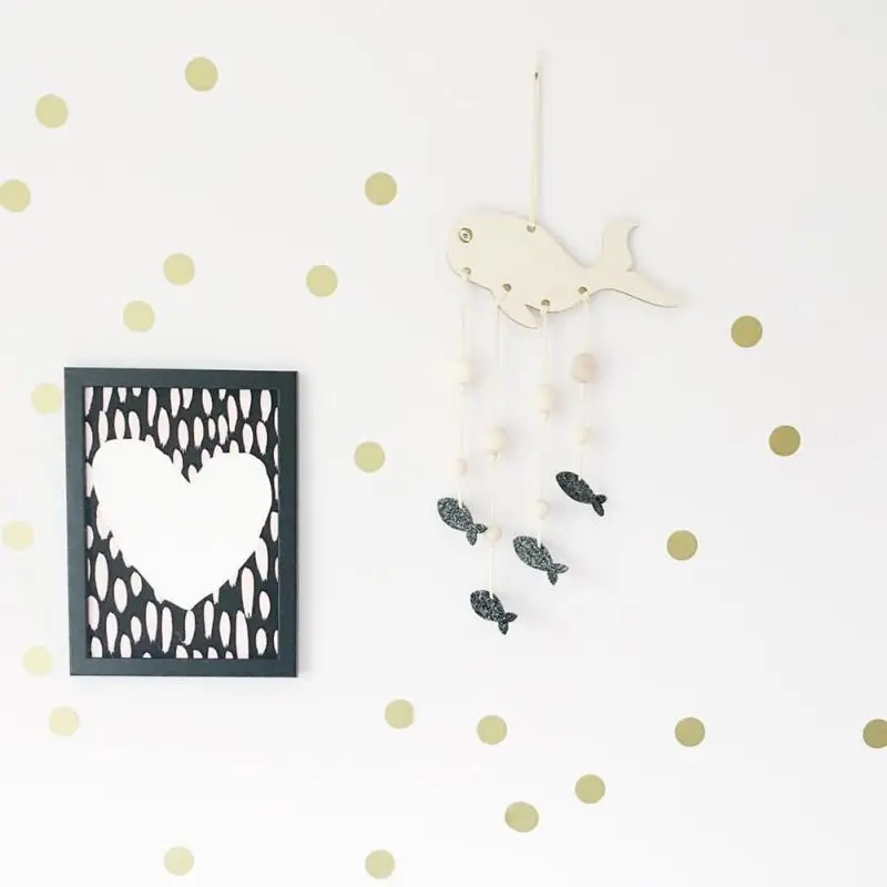 В скандинавском стиле симпатичные деревянные бусины с кисточкой украшения детской комнаты Настенные вещи орнамент для фотографии